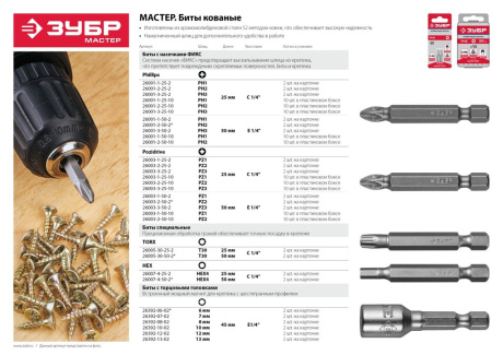 Купить Биты PH3 50мм Зубр 26001-3-50-2 фото №2